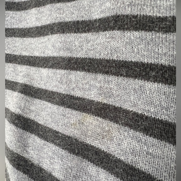 Eileen Fisher grey gray striped long sleeve organic cotton knit top tee sweater - Picture 10 of 10